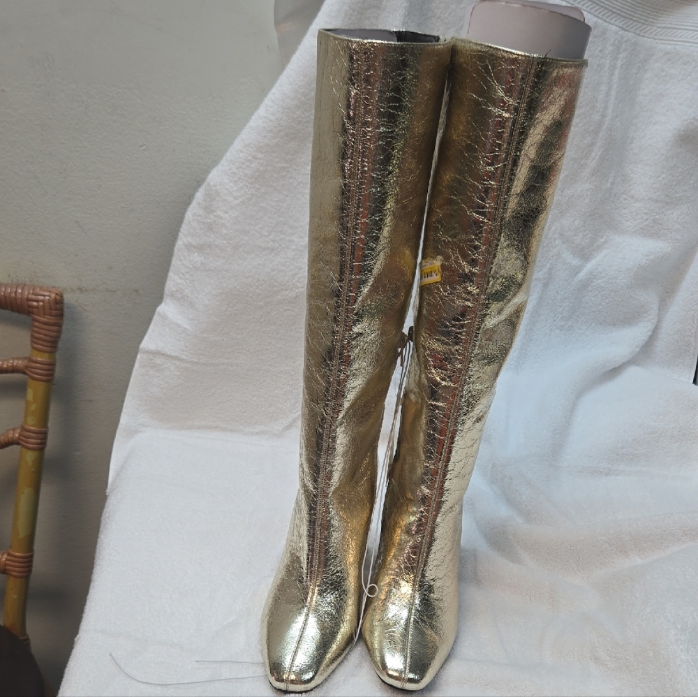 a new day Gold Over the Knee Boots